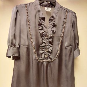 Dark Gray Blouse Size: L